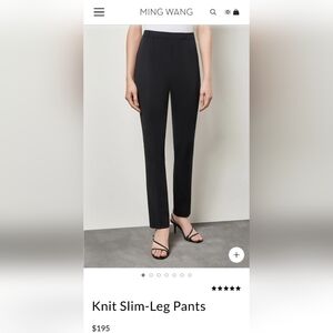 Ming Wang Black Knit Straight Leg Pants. Women's XS